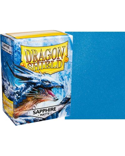 Protecții pentru cărți de joc Dragon Shield Sleeves - Matte Sapphire (100 buc.) - 2
