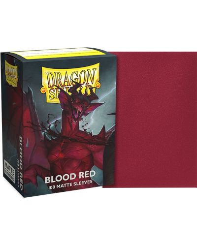 Protecții pentru cărți de joc Dragon Shiel - Matte Blood Red (100 buc.) - 2