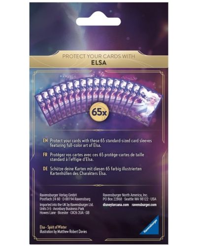 Protectori pentru cărți Disney Lorcana TCG: The First Chapter Card Sleeves - Elsa (65 buc.) - 2