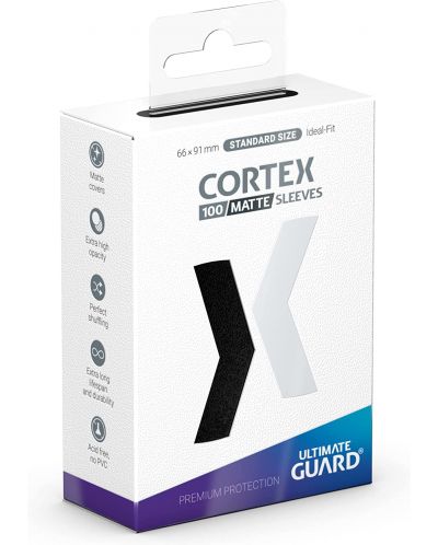 Protectori Ultimate Guard Cortex Sleeves Standard Size, negru mat (100 buc.) - 1