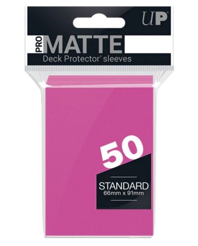 Protecții pentru cărți  Ultra Pro - PRO-Matte Standard, Bright Pink (50 buc.) - 1