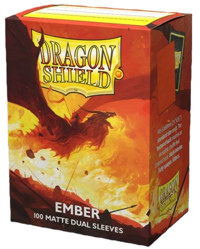 Protecții pentru cărți de joc Dragon Shield Dual Sleeves - Matte Ember (100 buc.) - 1
