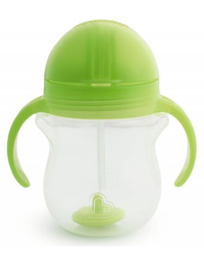 Cupă de tranziție cu manere Munchkin - Click Lock Weighted Straw, verde - 2