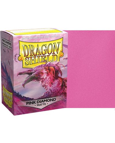Protecții pentru cărți de joc Dragon Shield Sleeves - Matte Pink Diamond (100 buc.) - 2