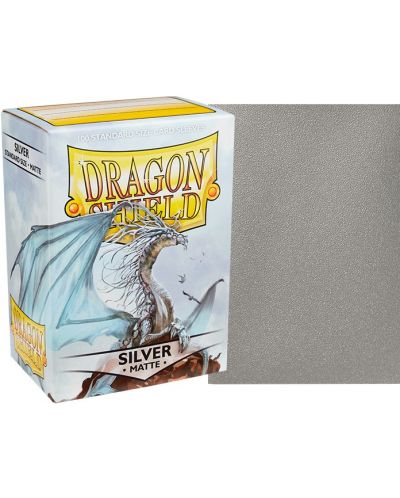 Protecții pentru cărți de joc Dragon Shield - Argint mat (100 buc.) - 2