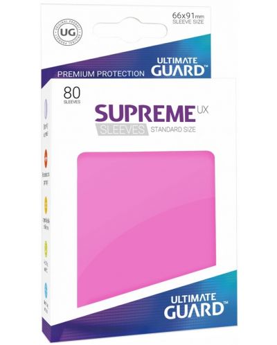 Protectoare pentru carduri Ultimate Guard Supreme UX Sleeves - Standard Size, Pink (80 buc.) - 1