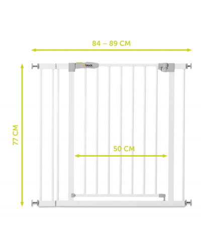 Barieră de siguranță pentru ușă Hauck - Open N Stop KD, cu extensie de 9 cm, albă - 6