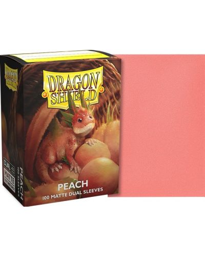 Protecții pentru cărți de joc Dragon Shield Dual Sleeves - Matte Peach (100 buc.) - 2