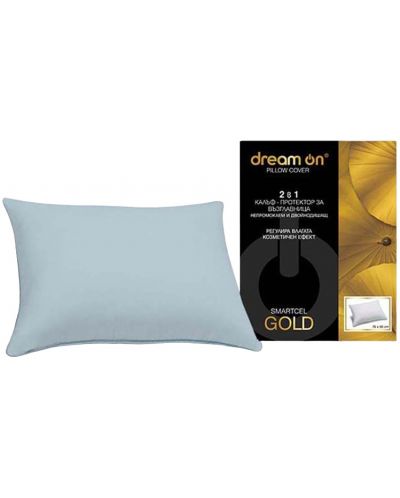 Protecție pentru pernă Dream On - Smartcel Gold, 50 x 70 cm, albastru deschis - 1