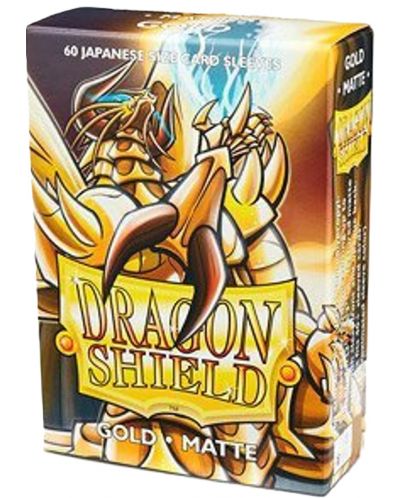 Protecții pentru cărți de joc Dragon Shield Sleeves - Small Matte Gold (60 buc.) - 1