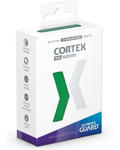 Protectoare pentru carduri Ultimate Guard Cortex Sleeves Standard Size, verde (100 buc.) - 1