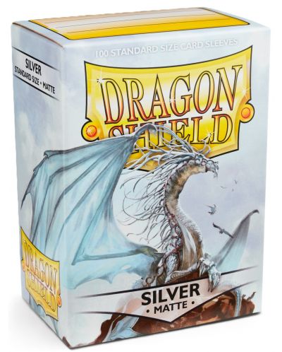 Protecții pentru cărți de joc Dragon Shield - Argint mat (100 buc.) - 1