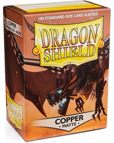 Protecții pentru cărți de joc Dragon Shield Sleeves - Matte Copper(100 buc.) - 1
