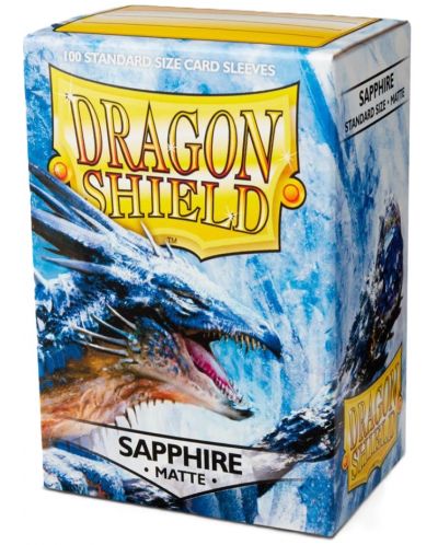 Protecții pentru cărți de joc Dragon Shield Sleeves - Matte Sapphire (100 buc.) - 1