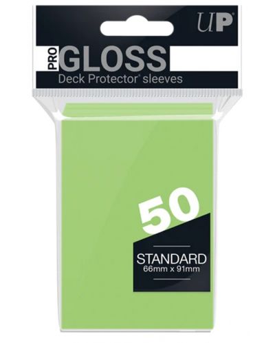 Protecții pentru cărți Ultra Pro - PRO-Gloss Standard Size, Lime Green (50 buc.) - 1