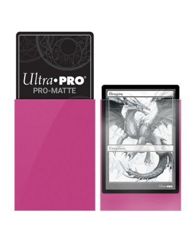 Protecții pentru cărți  Ultra Pro - PRO-Matte Standard, Bright Pink (50 buc.) - 2