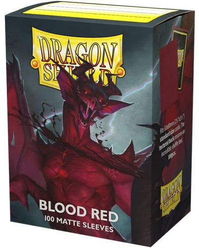 Protecții pentru cărți de joc Dragon Shiel - Matte Blood Red (100 buc.) - 1