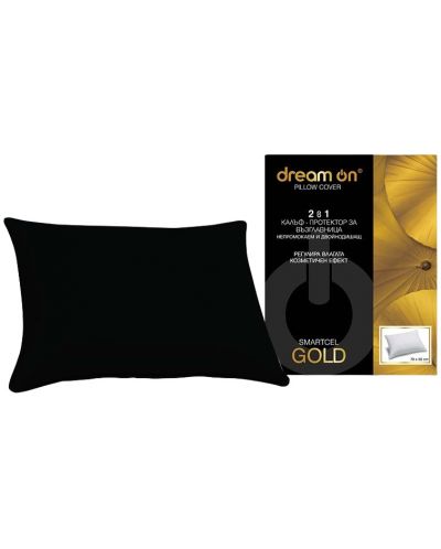 Protecție pentru pernă Dream On - Smartcel Gold, 50 x 70 cm, negru - 1