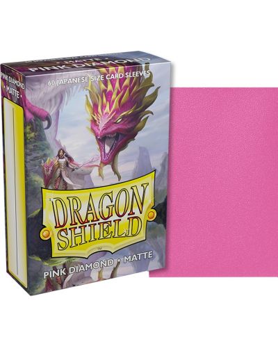 Protecții pentru cărți de joc Dragon Shield Diamond Sleeves - Small Matte Pink (60 buc.) - 2