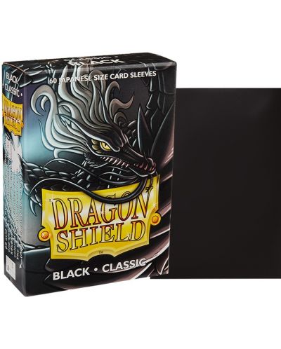 Protecții pentru cărți de joc Dragon Shield Sleeves - Small Black (60 buc.) - 2
