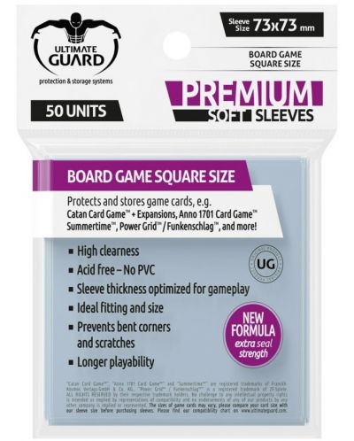 Protectii de carti de joc Ultimate Guard for Board Game Cards Square (50 buc.) - 1