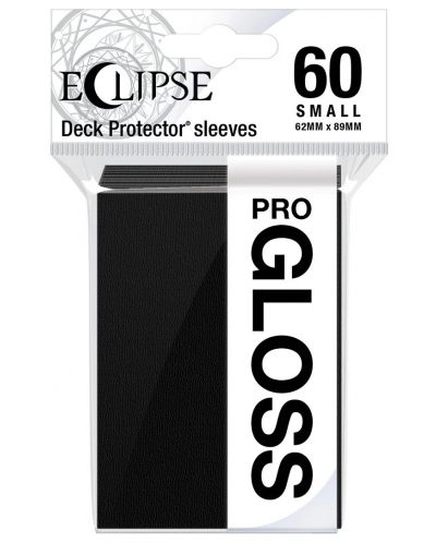 Protecții pentru cărți  Ultra Pro - Eclipse Gloss Small Size, Jet Black (60 buc.) - 1