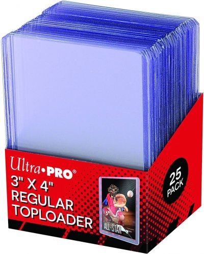 Protectoare pentru cărți Ultra Pro - Regular Toploader, Clear (25 buc.) - 1