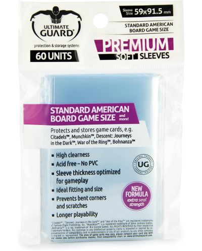 Cutie pentru carti de joc Ultimate Guard for Board Game Cards Standard American (60 buc.) - 1