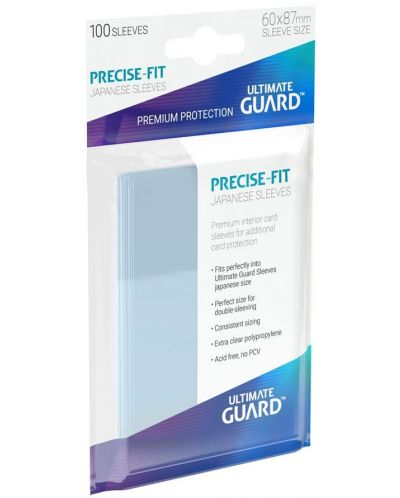 Protectii Ultimate Guard Precise-Fit Sleeves - Japanese Size, transparente, 100 bucati - 1