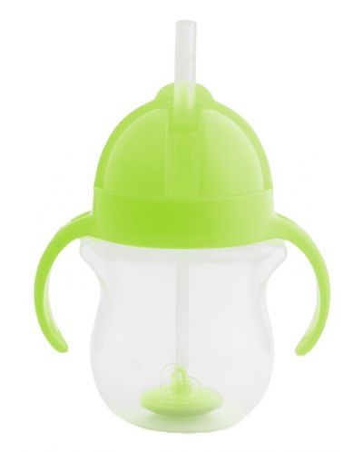 Cupă de tranziție cu manere Munchkin - Click Lock Weighted Straw, verde - 1