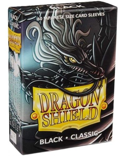Protecții pentru cărți de joc Dragon Shield Sleeves - Small Black (60 buc.) - 1