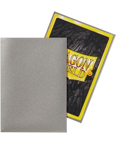 Protecții pentru cărți de joc Dragon Shield Sleeves - Small Matte Silver  (60 buc.) - 3