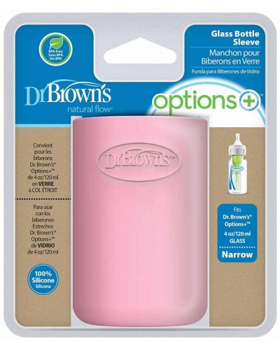 Protector pentru biberon Dr.Brown's - Options+ Narrow, 120 ml, roz - 4