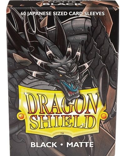 Protectoare pentru carduri Dragon Shield Sleeves - Small Matte Black (60 buc.) - 1