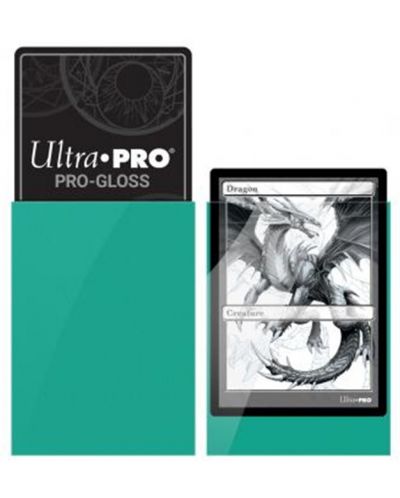 Protecții pentru cărți Ultra Pro PRO - Gloss Standard Size, Aqua (50 buc.) - 2