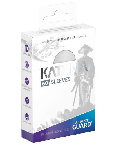 Protectii Ultimate Guard Katana Sleeves - Japanese Size, albe (60 buc.) - 1