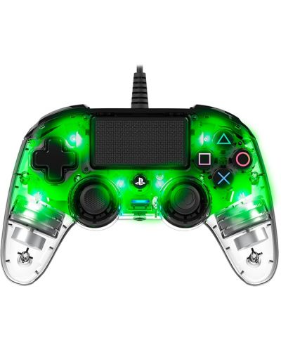 Controller Nacon за PS4 - Wired Illuminated Compact Controller, crystal green - 1