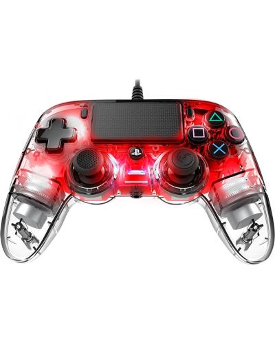 Controller Nacon pentru PS4 - Wired Illuminated Compact Controller, crystal red - 4