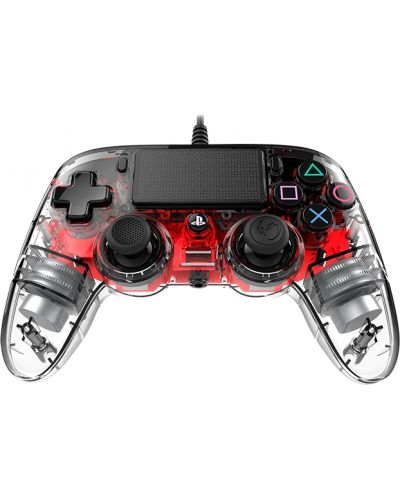 Controller Nacon pentru PS4 - Wired Illuminated Compact Controller, crystal red - 3