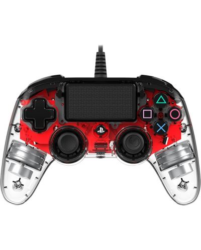 Controller Nacon pentru PS4 - Wired Illuminated Compact Controller, crystal red - 6