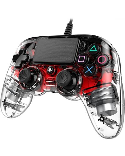 Controller Nacon pentru PS4 - Wired Illuminated Compact Controller, crystal red - 2