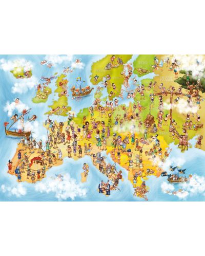 Puzzle Deico Games de 1000 piese - Cartoon Map Europe - 2