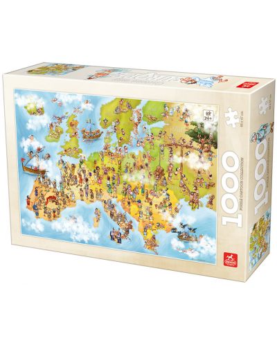 Puzzle Deico Games de 1000 piese - Cartoon Map Europe - 1