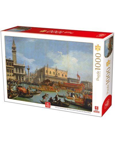 Puzzle Deico Games de 1000 piese - Giovanni Antonio Canal, Bucentaur's return to the pier by the Palazzo Ducale - 1