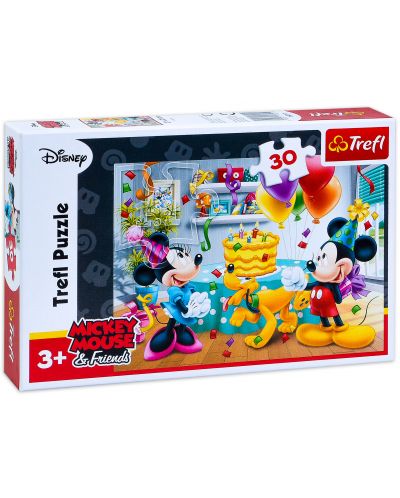 Puzzle Trefl de 30 piese -  Mickey Mouse, Tort pentru ziua de  nastere - 1