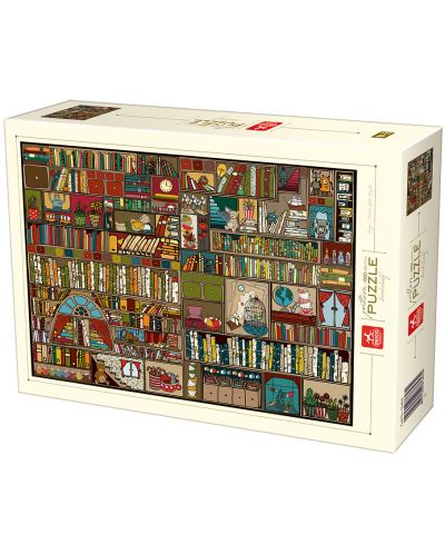 Puzzle Deico Games de 1000 piese - Pattern, Bookshelf - 1