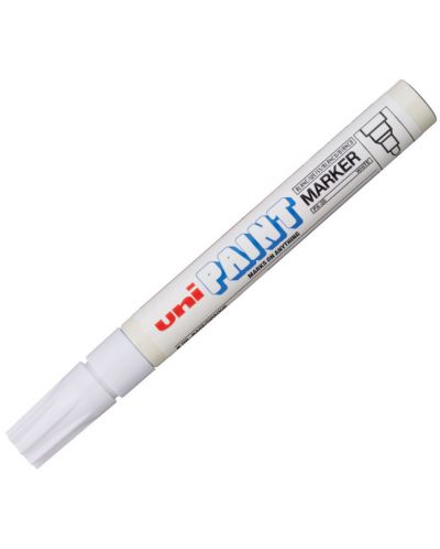 Marker permanent Uniball pe bază de ulei – alb - 1