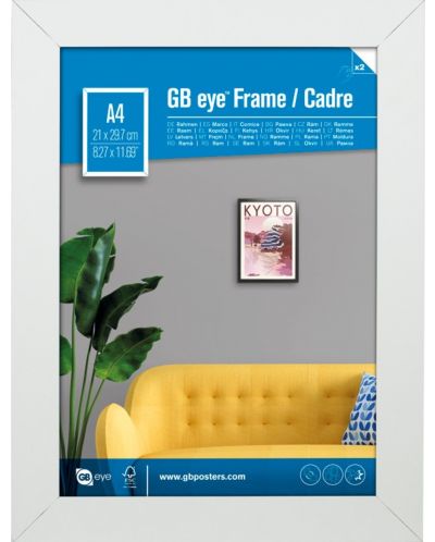 Ramă pentru mini poster GB eye - 21 x 29.7 cm, albă - 1