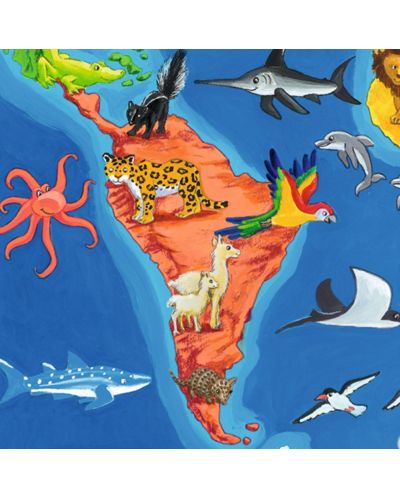 Puzzle Ravensburger de 30 piese - Harta cu animalele lumii - 4