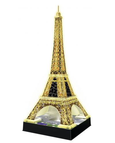 Puzzle 3D Ravensburger de 216 piese - Turnul Eiffel 3D cu lumini - 2